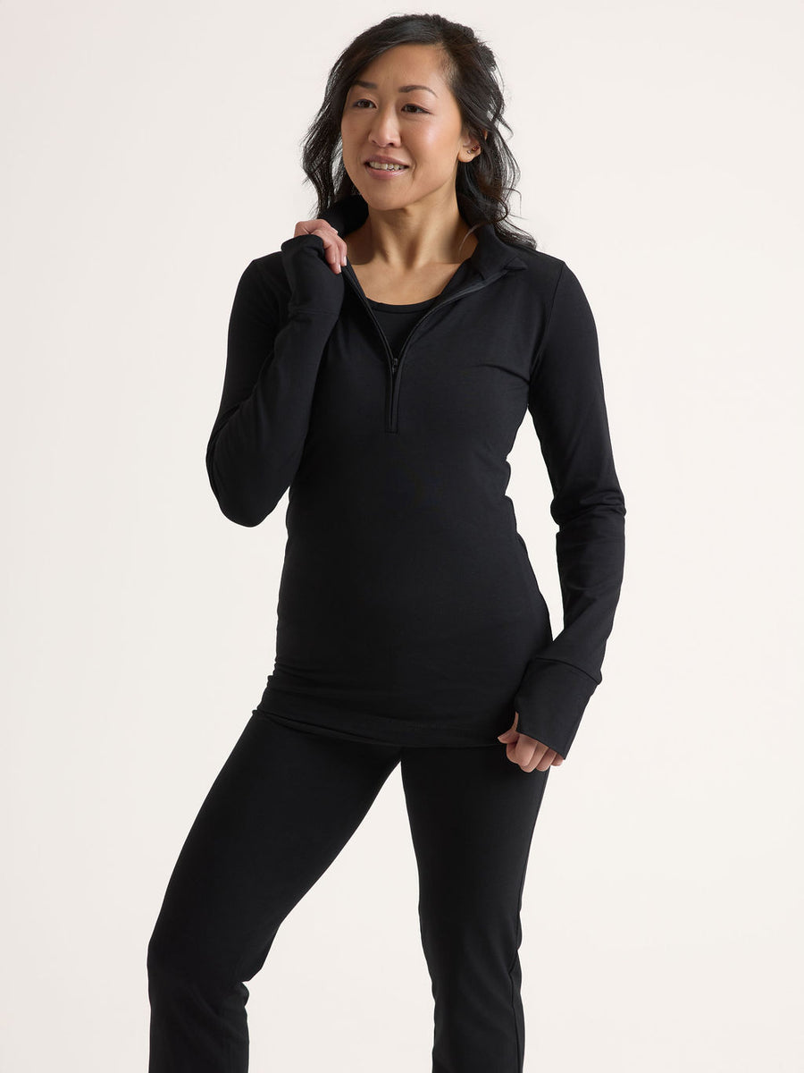 Asquith Quarter Zip Jacket - Black