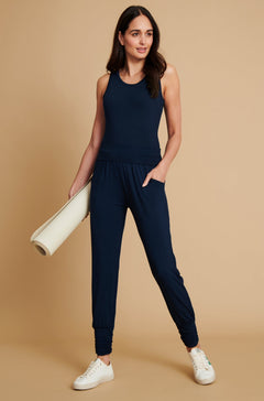 Long Harem Pants - Navy