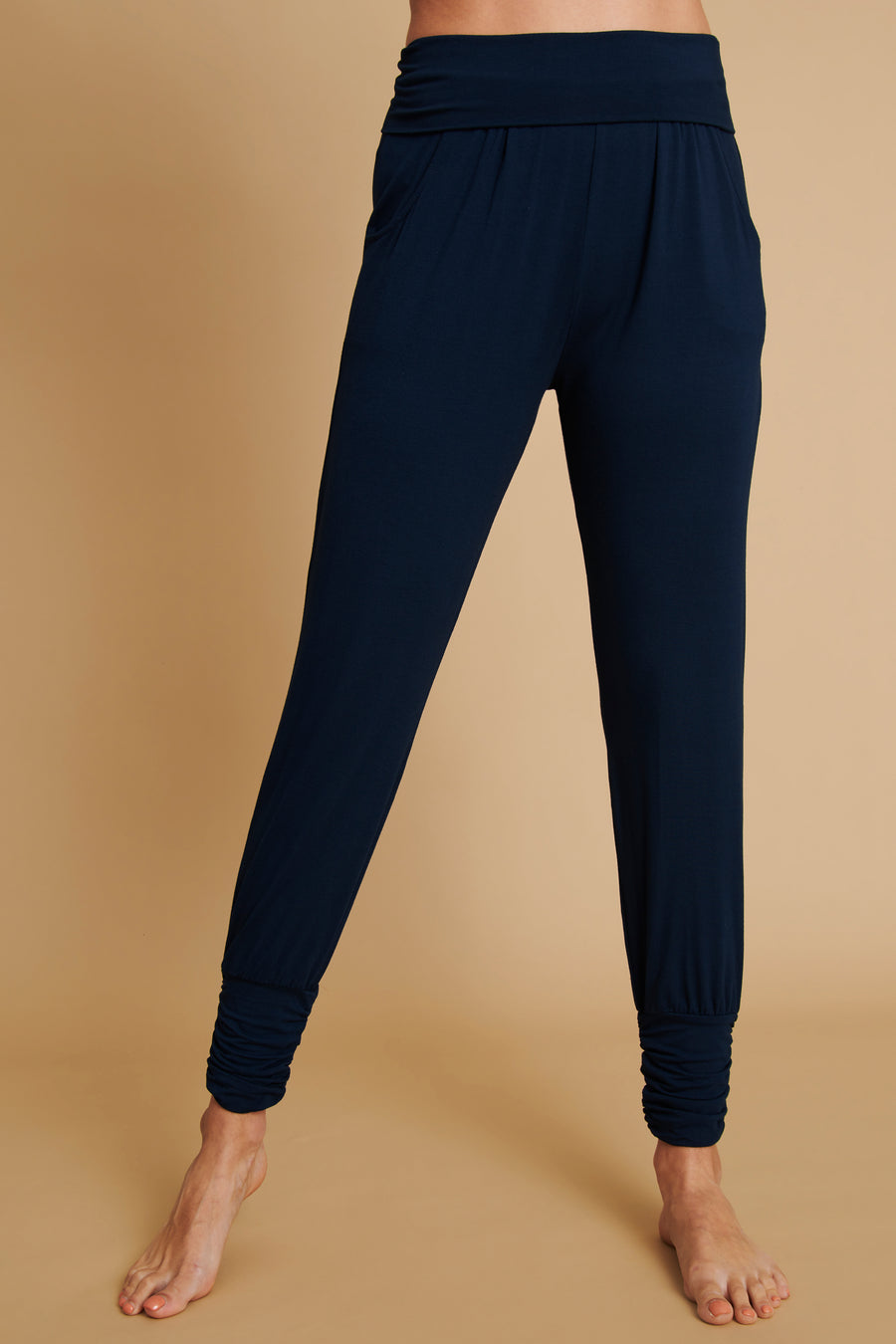 Long Harem Pants - Navy