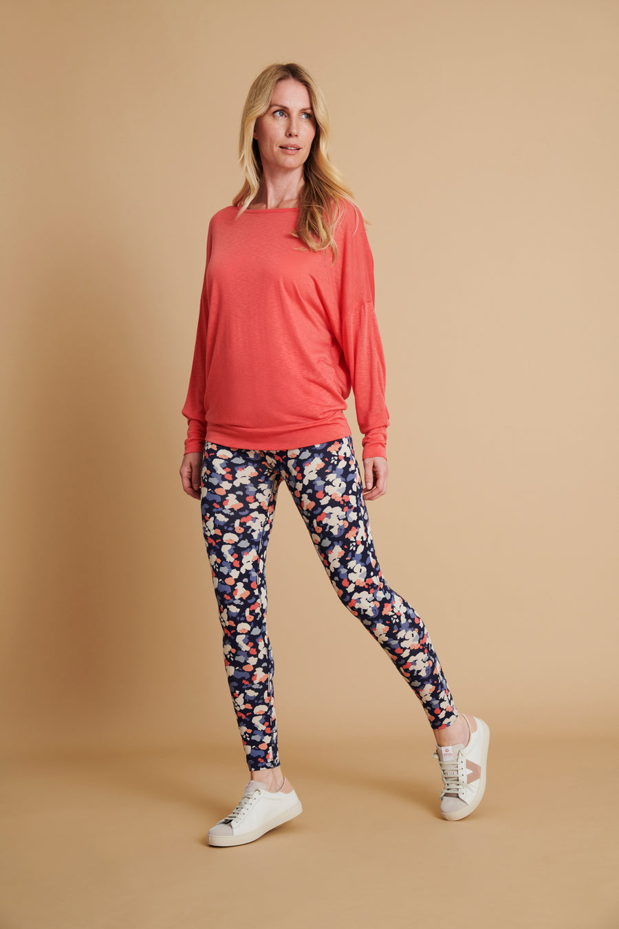 Long Sleeve Batwing - Coral