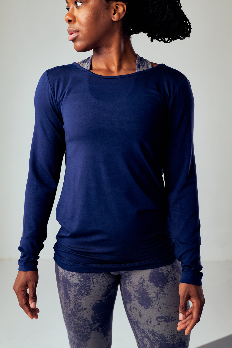 Open Back Tee - Midnight