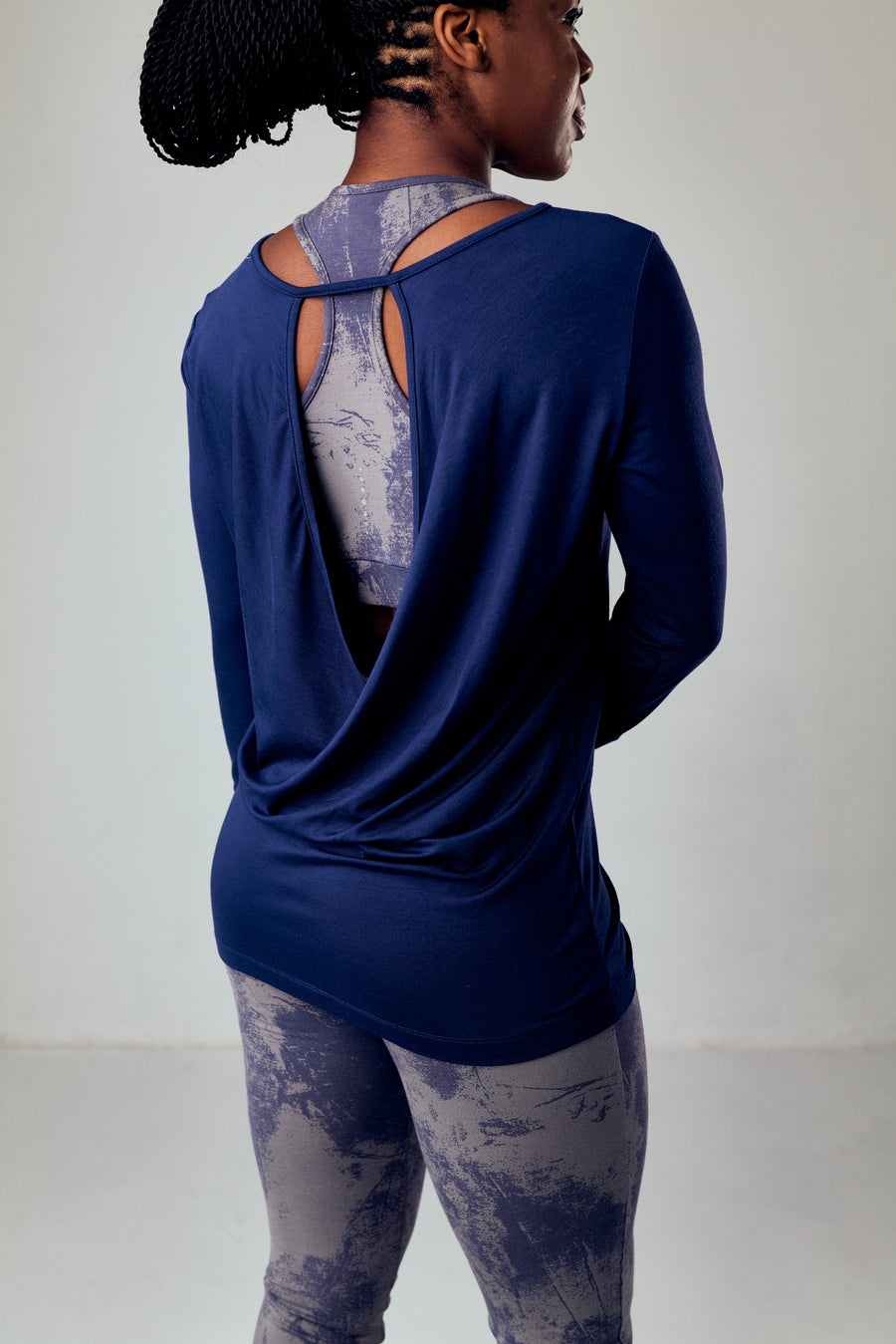 Open Back Tee - Midnight