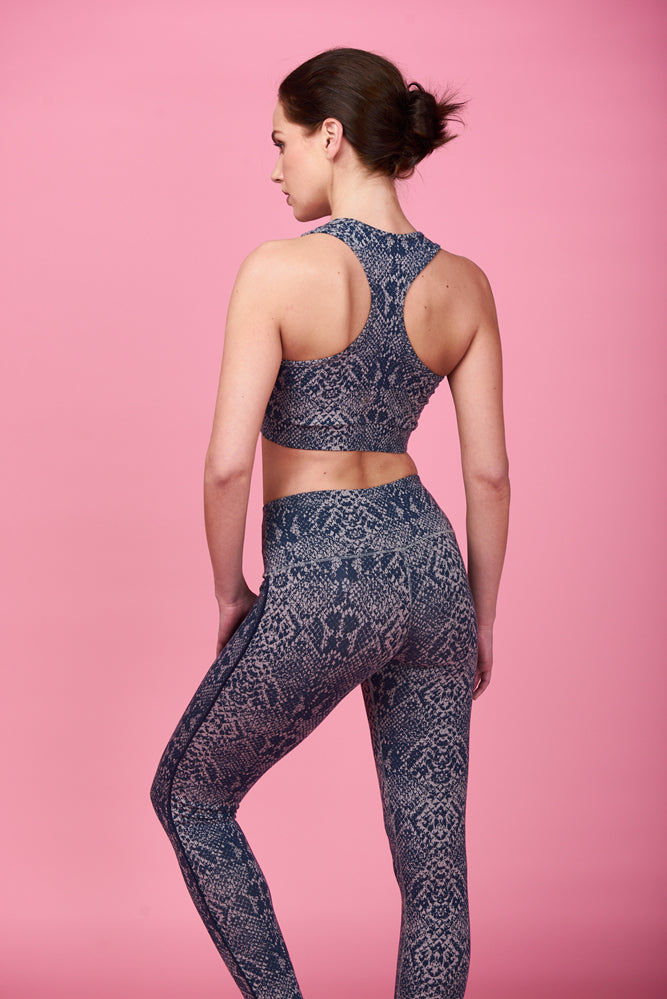 Flow With It Leggings - Snake, Navy - Asquith