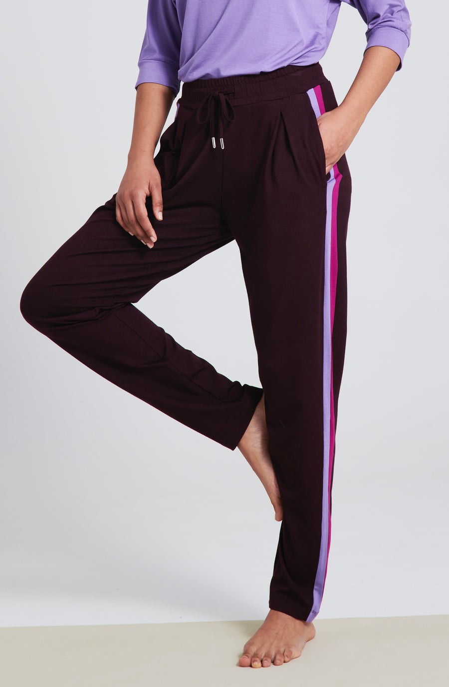 Drawstring Pants - Mulberry-Lilac-Magenta
