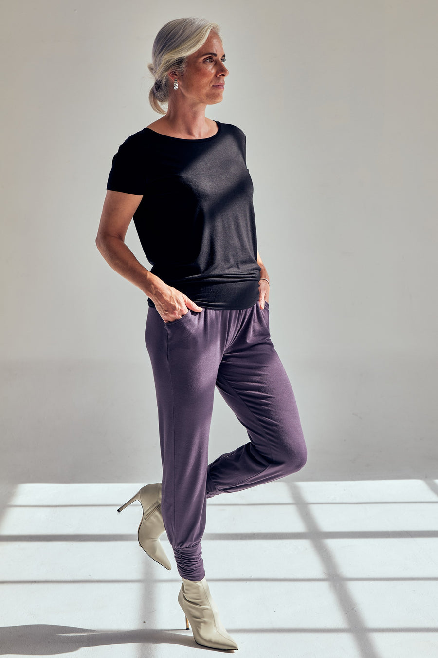 Long Harem Pants - Pebble
