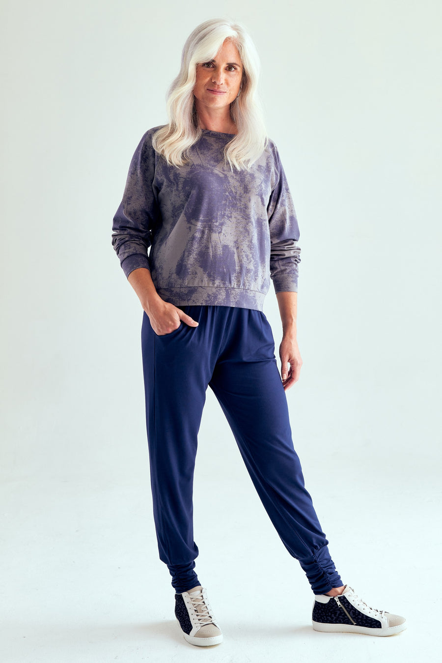 Long Harem Pants - Midnight