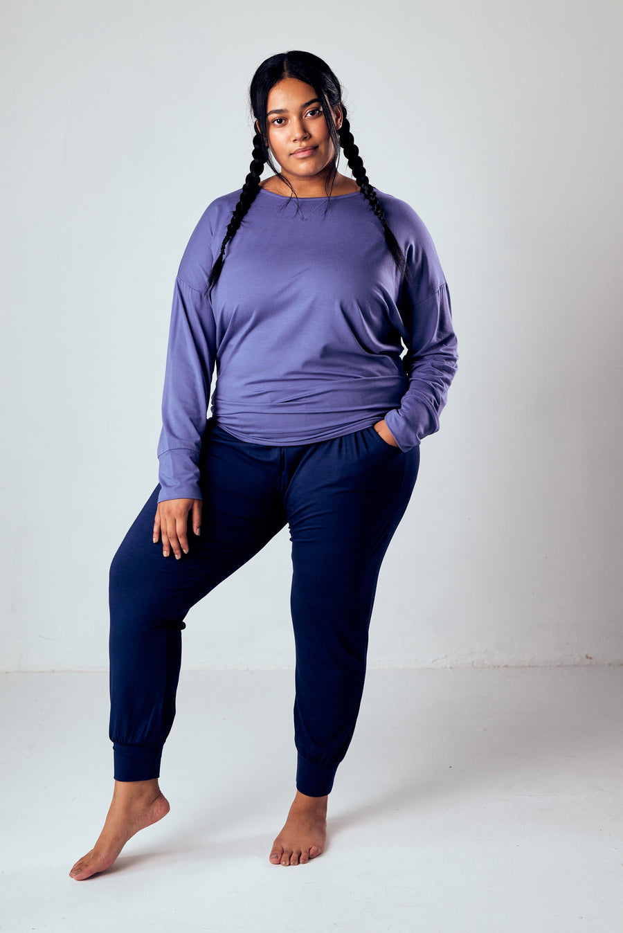 Long Sleeve Batwing - Azure
