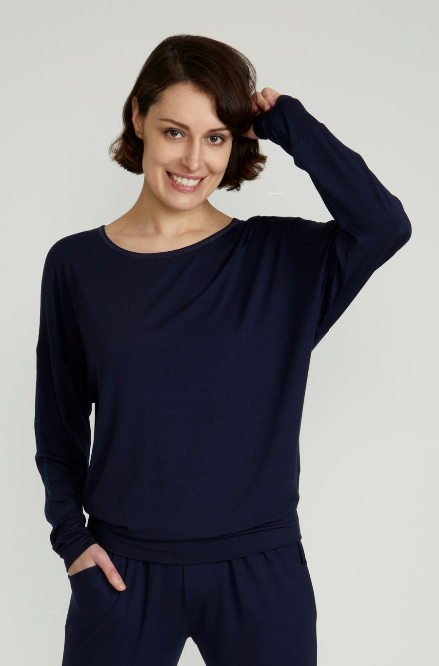 Long Sleeve Batwing - Navy - Asquith