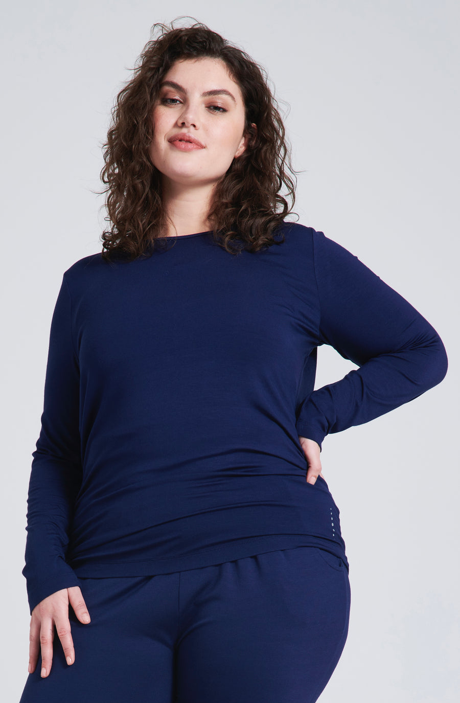 Open Back Tee  - Navy