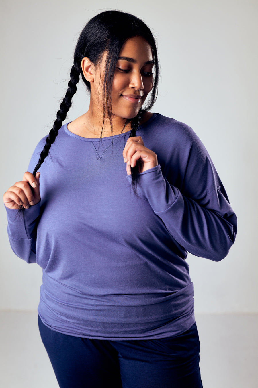 Long Sleeve Batwing - Azure