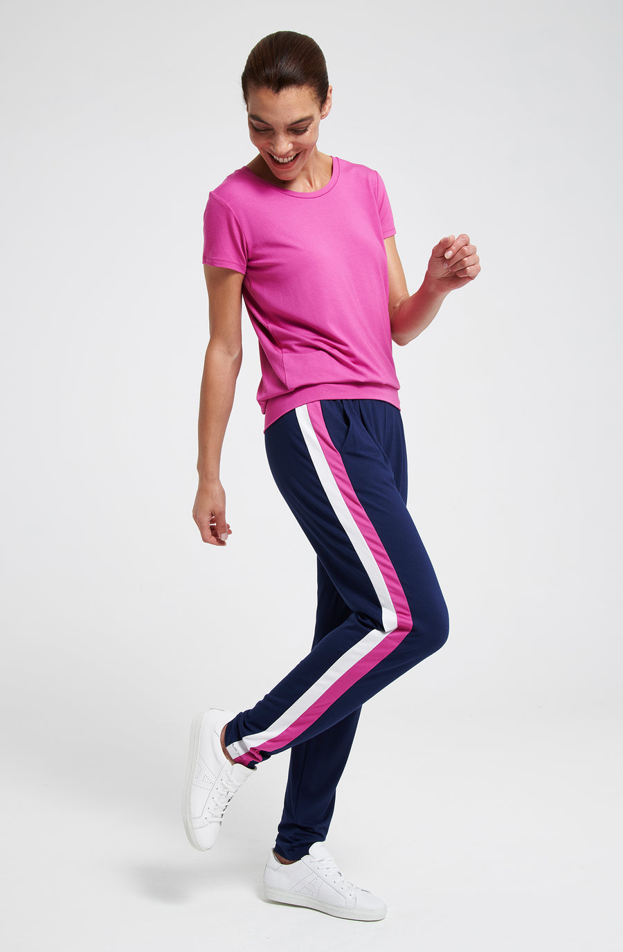 Divine Pants - Navy-Orchid