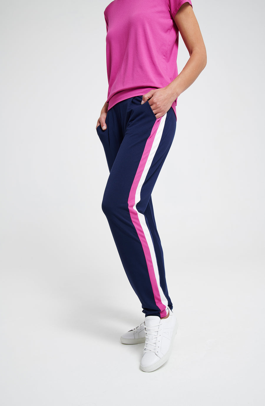Divine Pants - Navy-Orchid